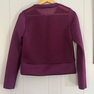 Alo Yoga Women's Alcove Long Sleeve Top with Mesh Back, Medium, Plum color